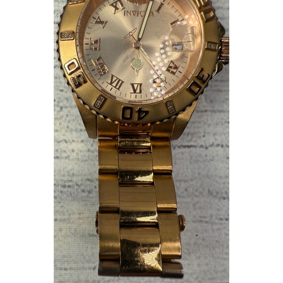 Invicta Pro‎ Diver Gold Tone Women\'s Watch with Diamonds Stainless Steel